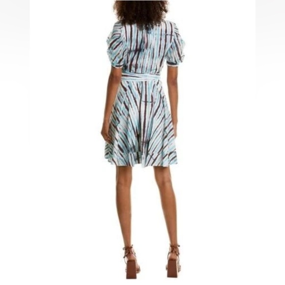 Diane Von Furstenberg Blue Tie Dye Printed Indra Dress Cotton Small - Picture 2 of 16